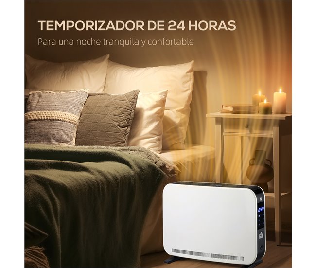 Aquecedor Elétrico Aço, Plástico HOMCOM Branco