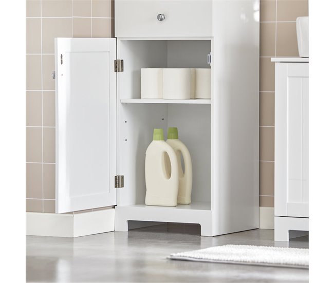 Armário de coluna para casa de banho BZR17-W SoBuy Branco