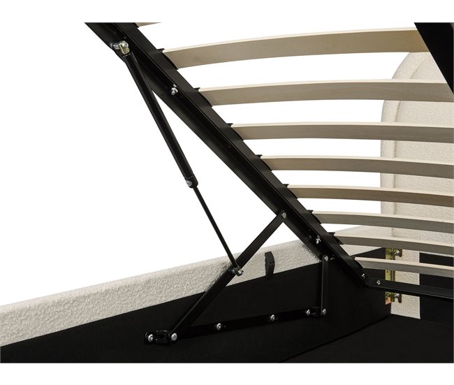 Beliani Cama com armazenamento Bouclé QUILLIEN 192x217 Bege