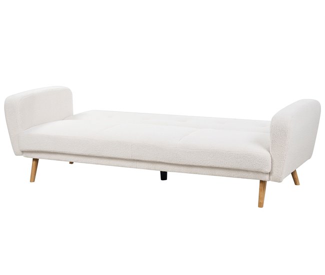 Beliani Sofá de 3 lugares Bouclé FLORLI Branco/ Bege