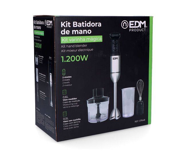 Varinha mágica EDM 1200W 2 níveis de potência + acessórios Inoxidavel