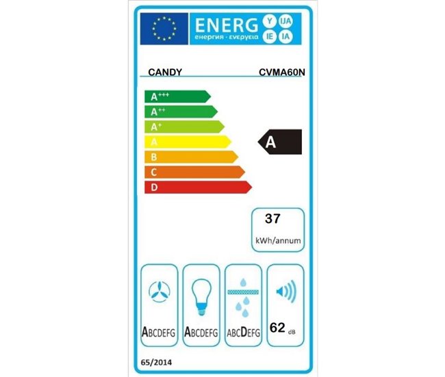 Exaustor decorativo CANDY CVMA60N 498m3/h classe A Preto