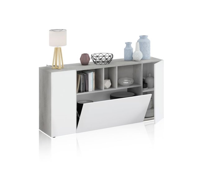 Aparador Coup 150 Branco/ Madeira