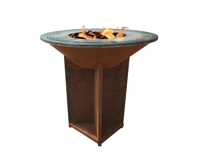 Barbecue com placa de aço Castanho