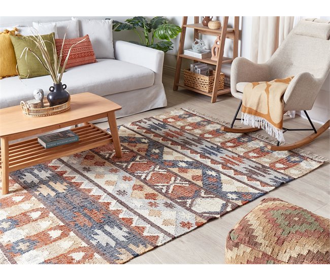 Beliani Entrelaçado KALFA 160x150 Multicor
