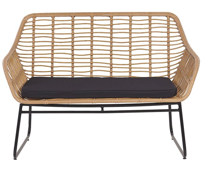 Beliani Conjunto lounge Ratan sintético MINORI Bege