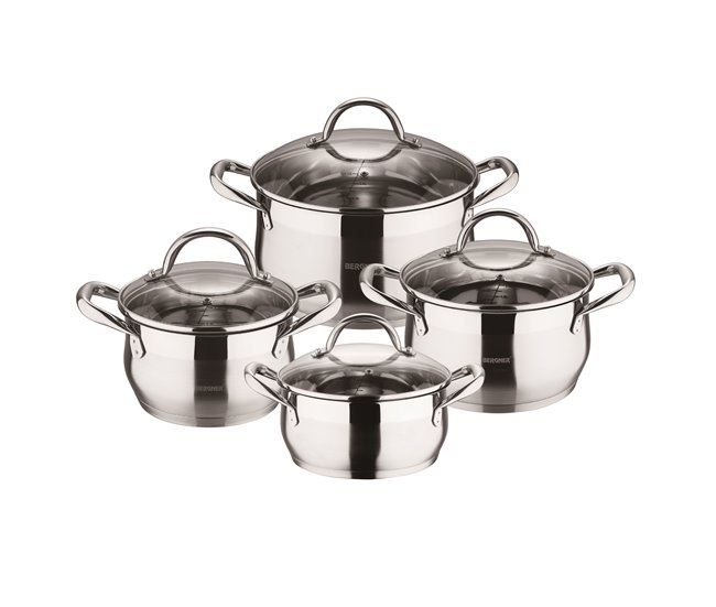 Trem de cozinha GOURMET da marca BERGNER 8 peças Cinza