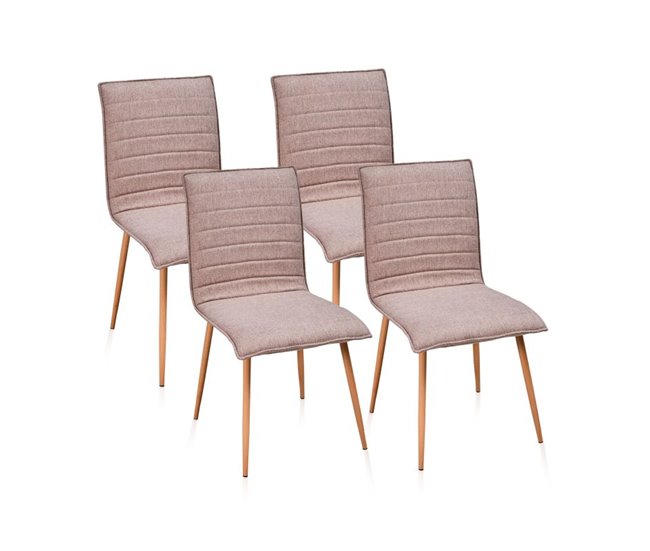  Conjunto de 4 cadeiras de jantar Jules Bege