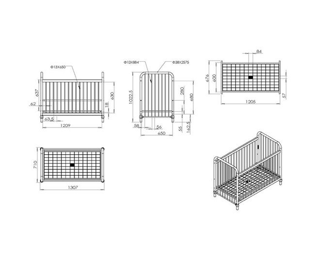 Berço Jaxx by Vipack Bronxx Preto