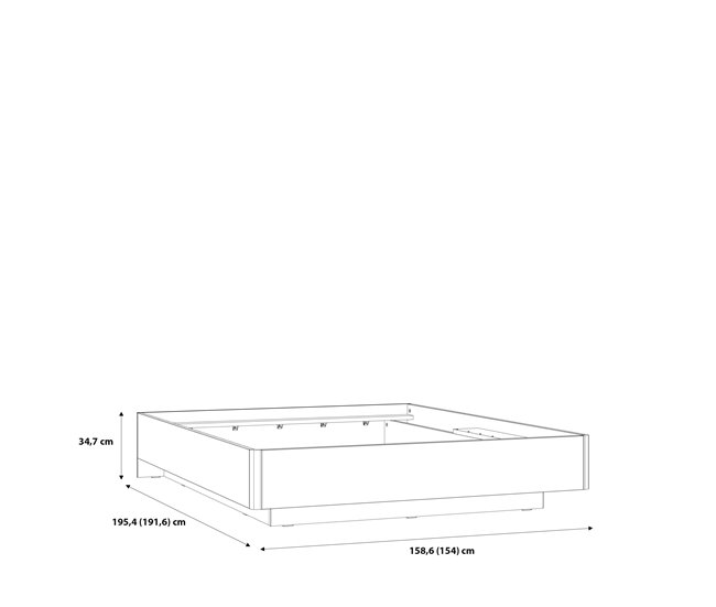Cama BUGANVILLA 150x190cm con LED Branco/cinza