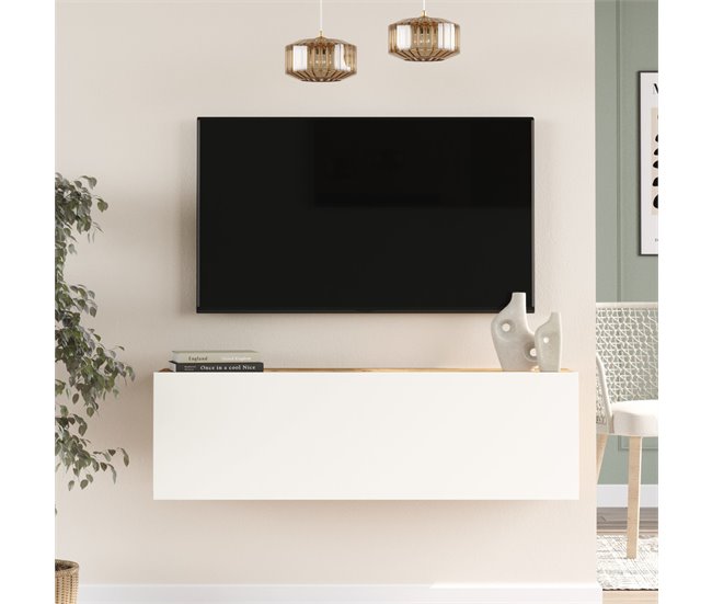 Suporte para TV de parede Lapinlahti aglomerado [en.casa] 100 Branco