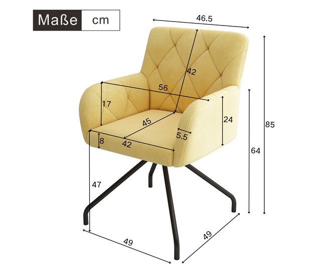 Cadeiras de jantar Amarelo