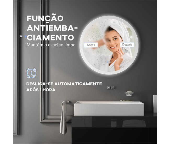 Espelho Casa de Banho Vidro e Metal kleankin Prata
