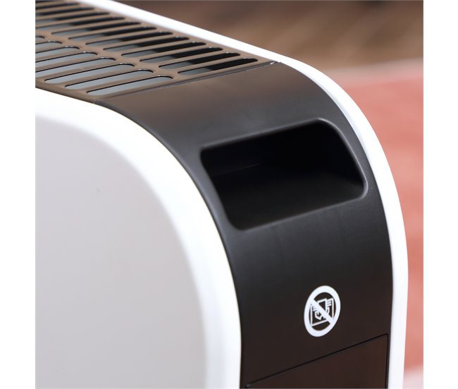 Aquecedor Elétrico Aço, Plástico HOMCOM Branco