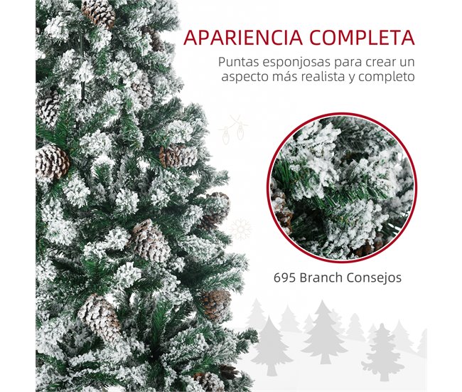 Árvore de Natal HOMCOM 830-751V01GN Verde