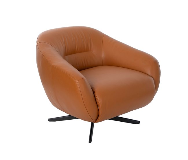 ANGEL CERDA Poltrona giratório em pele castanha Castanho
