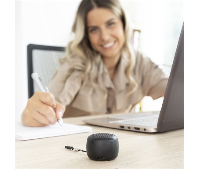 Mini Altifalante Portátil Recarregável sem Fios Altavoz mini Preto