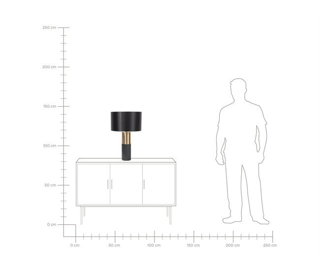 Beliani Candeeiro de mesa DARLING Preto