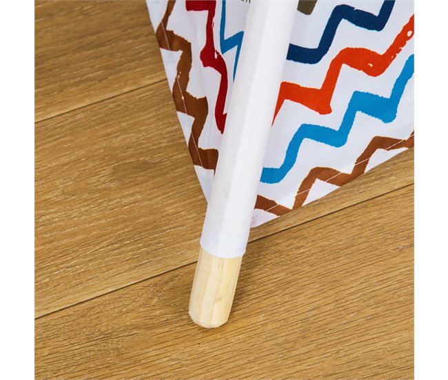 Tenda Tipi Infantil Poliéster e Madeira de Pinho HOMCOM Branco