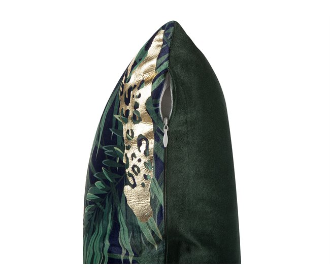 Beliani Almofada decorativa BELLEROSE Verde Escuro