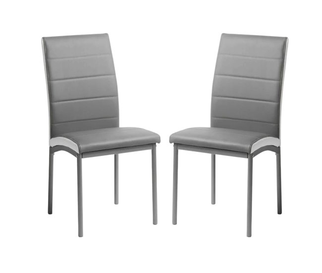 Pacote de 2 cadeiras de jantar Meli em estilo contemporâneo Cinza