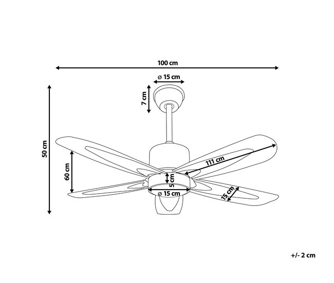 Beliani Lâmpada de teto com ventilador COYOTE Cinza