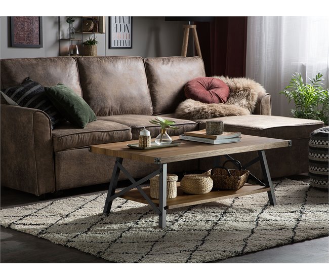 Beliani Mesa de centro CARLIN 55x100 Castanho
