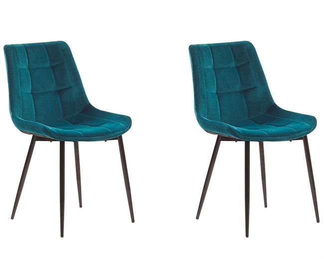 Beliani Silla de comedor MELROSE Turquesa