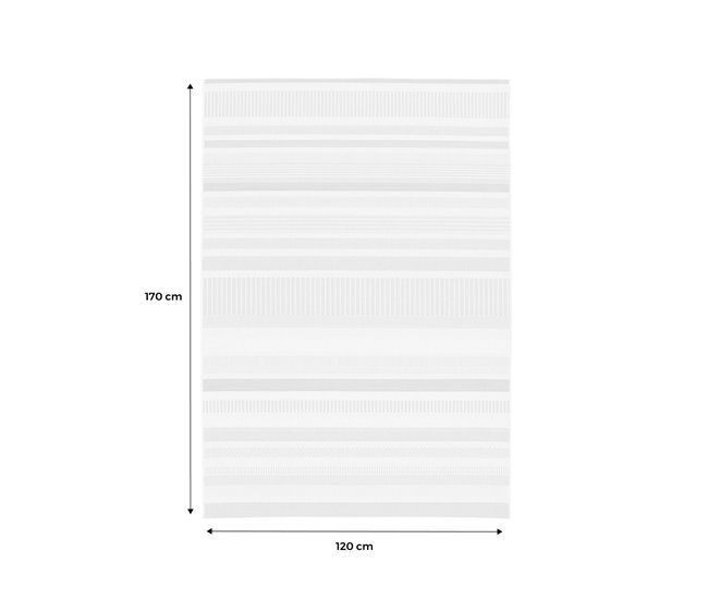 Tapete interior/exterior vintage padrão linear 170x120 Bege