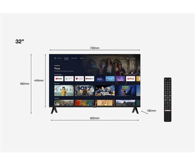 TV 32 polegadas TCL 32S5400AF Smart TV 4K ULTRA HD Preto
