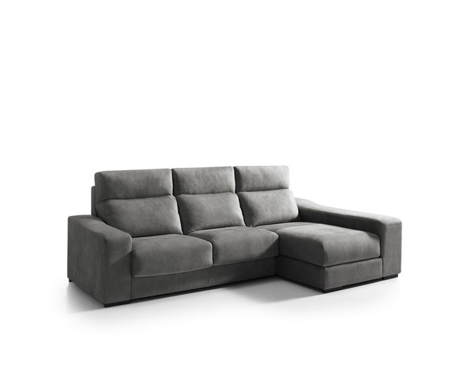 Chaise longue 3 lugares com 3 puffs FULL Antracite