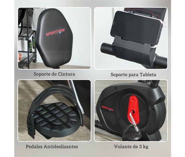 Bicicleta Estática Aço e ABS SPORTNOW Preto