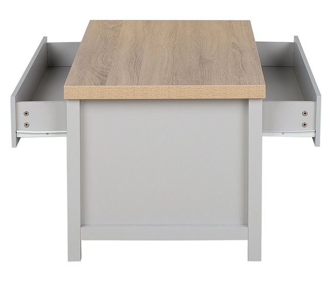 Beliani Mesa de centro CONCAN 55x99 Cinza Claro
