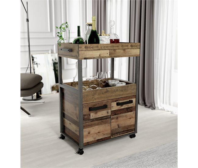 Camareira NELLEKE cor vintage e cimento Castanho