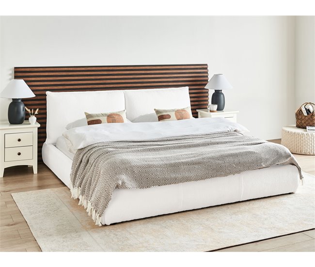 Beliani Cama Bouclé VINAY 196x233 Bege