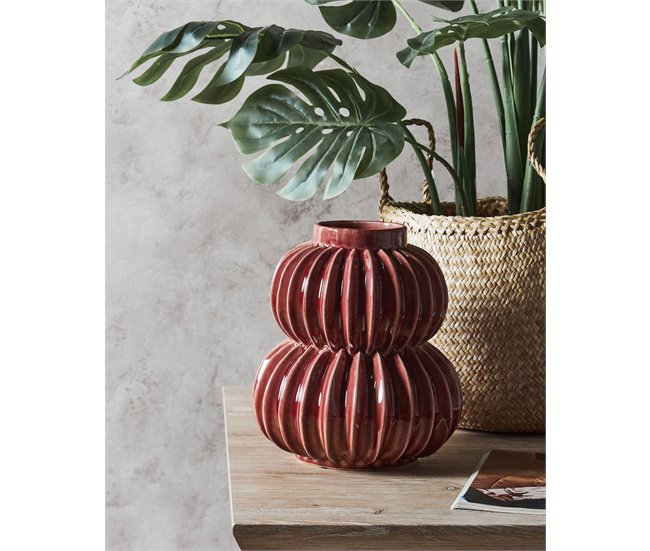 Beliani Jarro de flores WATERMOSS Vermelho