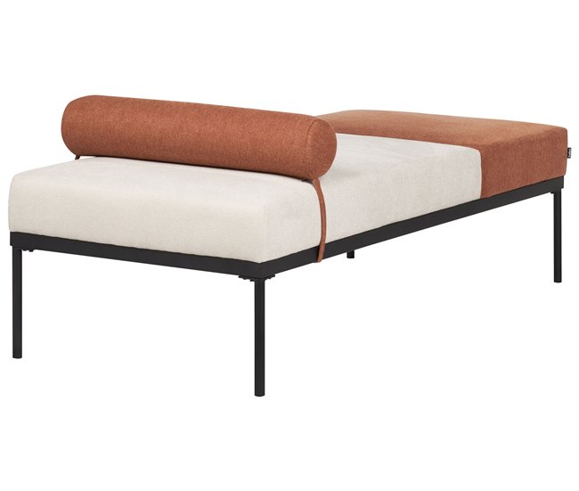 Beliani Chaise longue Linho sintético MALMOS Bege