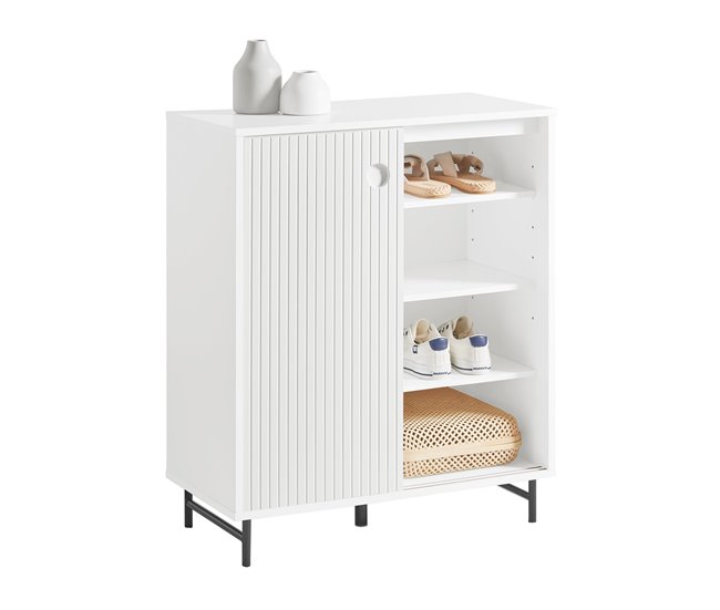 Aparador de entrada com 2 portas de correr FSB62-W SoBuy Branco