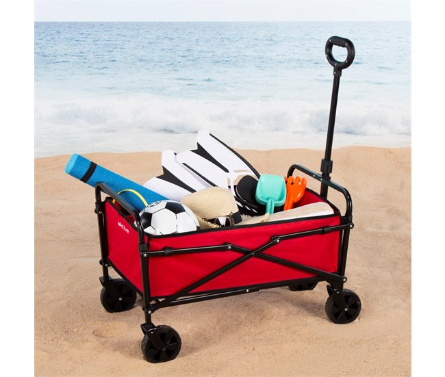 Aktive Carrinho de praia dobrável Vermelho