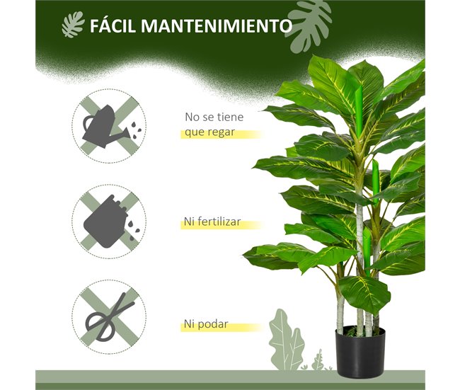 Árvore Perene Artificial PE, PEVA, Aço e Cimento HOMCOM Verde