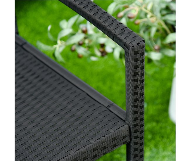 Banco Jardim Vime PE, Aço Outsunny 122x60 Preto