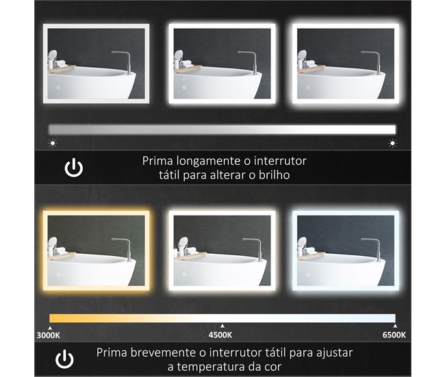 Espelho Casa de Banho Vidro e Metal kleankin Prata