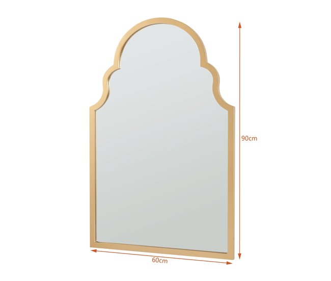 [en.casa] Espelho de parede Hämeenkyrö design atrativo MDF 60x2 Dourado
