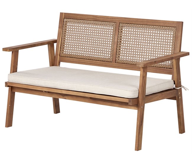 Beliani Conjunto lounge Madeira de acácia ARENELLA Bege