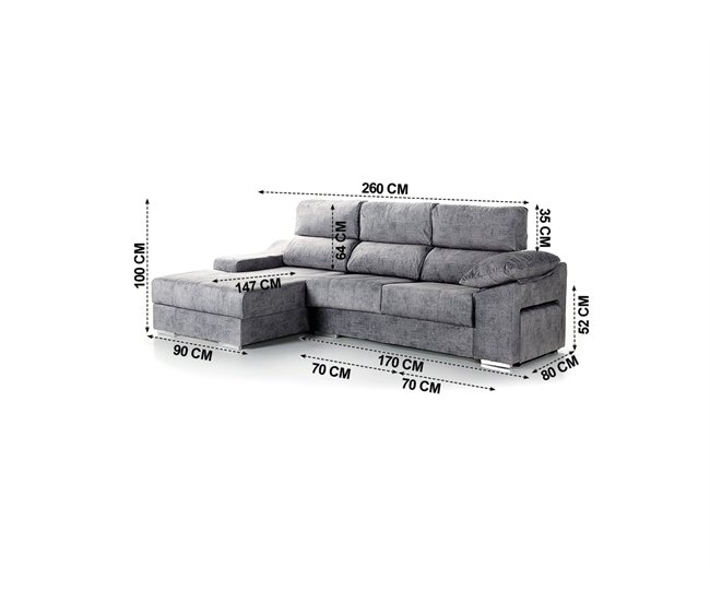 Chaise longue DANIELA II Antracite