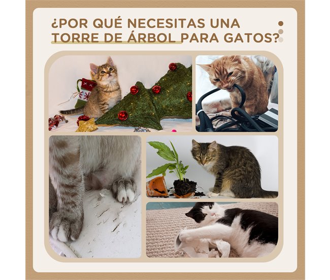Arranhador para Gatos Aglomerado de Madeira, Poliéster e Sisal Castanho