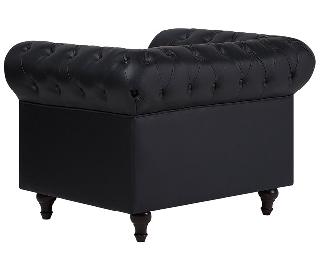 Beliani Poltrona CHESTERFIELD Preto
