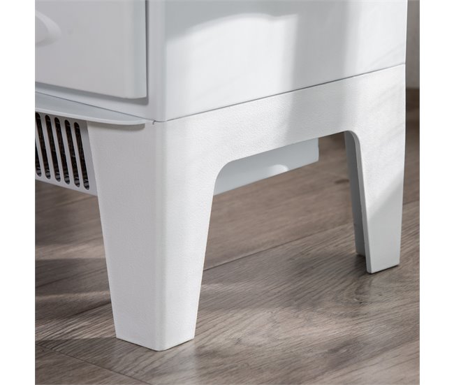 Lareira Elétrica Aço, ABS, Vidro Temperado HOMCOM Branco