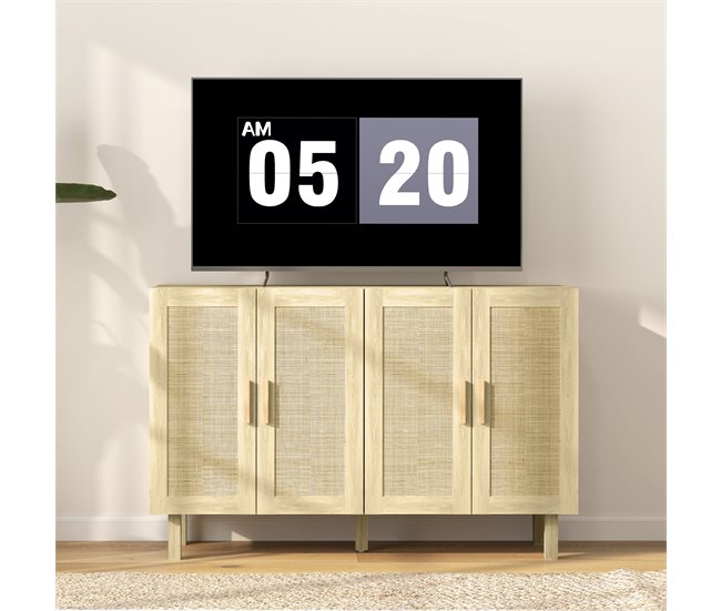 Aparador Melamina de Madeira HOMCOM Castanho