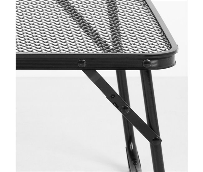 Aktive Mesa de acampamento dobrável pequena com mala preta ultraleve e antiqueda para churrascos Preto